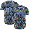 Custom Graffiti Pattern Royal-White Splatter Authentic Baseball Jersey