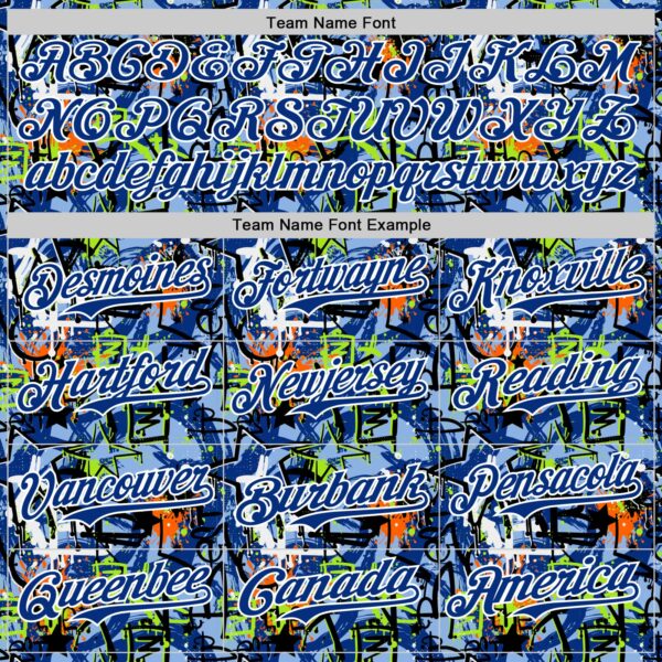 Custom Graffiti Pattern Royal-White Splatter Authentic Baseball Jersey