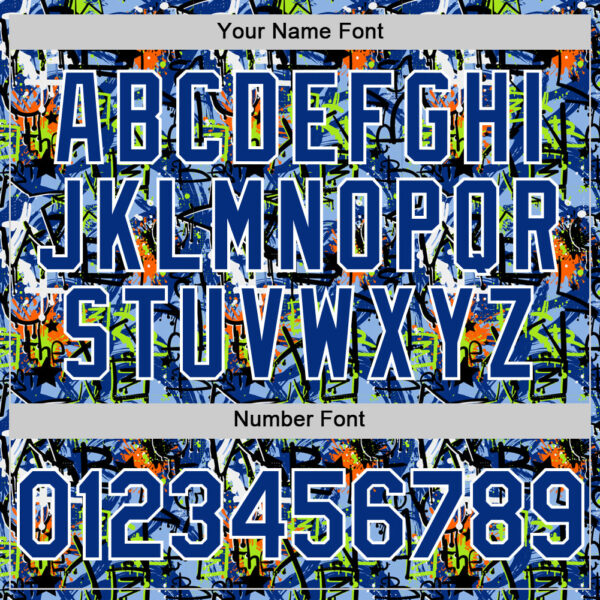 Custom Graffiti Pattern Royal-White Splatter Authentic Baseball Jersey