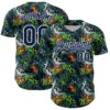 Custom Graffiti Pattern Navy-White Splatter Authentic Baseball Jersey