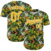 Custom Graffiti Pattern Gold-White Splatter Authentic Baseball Jersey