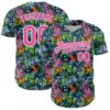 Custom Graffiti Pattern Pink-White Splatter Authentic Baseball Jersey