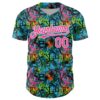 Custom Graffiti Pattern Pink-White Splatter Authentic Baseball Jersey