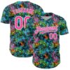Custom Graffiti Pattern Pink-White Splatter Authentic Baseball Jersey