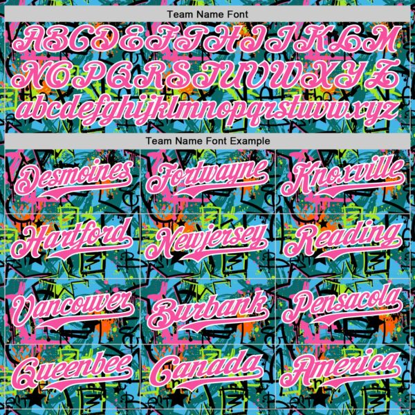 Custom Graffiti Pattern Pink-White Splatter Authentic Baseball Jersey