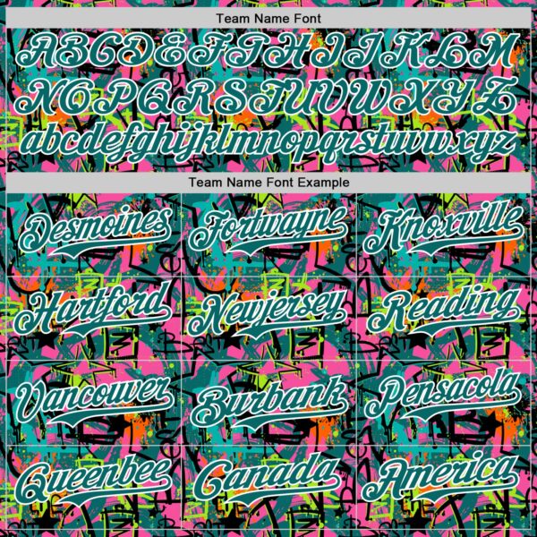 Custom Graffiti Pattern Teal-White Splatter Authentic Baseball Jersey