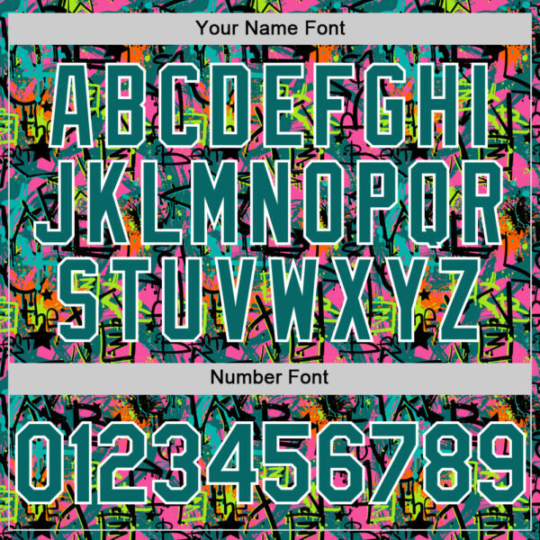 Custom Graffiti Pattern Teal-White Splatter Authentic Baseball Jersey