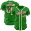 Custom Grass Green Vintage USA Flag-Cream Authentic Baseball Jersey