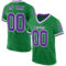 GrassGreen0036 Custom Grass Green Purple-White Mesh Authentic Throwback Football Jersey