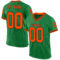 GrassGreen0046 Custom Grass Green Orange-Black Mesh Authentic Throwback Football Jersey