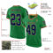 GrassGreen0047-1 Custom Grass Green Navy-Old Gold Mesh Authentic Throwback Football Jersey