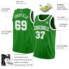 Custom Grass Green White Authentic Basketball Jersey