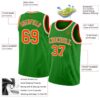 Custom Grass Green Orange-White Authentic Basketball Jersey