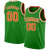 Custom Grass Green Orange-White Authentic Basketball Jersey