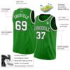 Custom Grass Green White-Black Authentic Basketball Jersey
