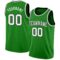 Custom Grass Green White-Black Authentic Basketball Jersey