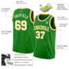 Custom Grass Green White-Gold Authentic Basketball Jersey