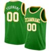 Custom Grass Green White-Gold Authentic Basketball Jersey