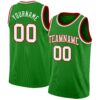 Custom Grass Green White-Red Authentic Basketball Jersey