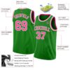 Custom Grass Green Pink-White Authentic Basketball Jersey