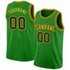 Custom Grass Green Black-Gold Authentic Basketball Jersey