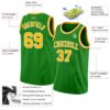 Custom Grass Green Gold-White Authentic Basketball Jersey