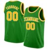 Custom Grass Green Gold-White Authentic Basketball Jersey