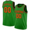 Custom Grass Green Orange-Black Authentic Basketball Jersey