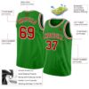 Custom Grass Green Red-White Authentic Basketball Jersey