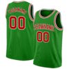 Custom Grass Green Red-White Authentic Basketball Jersey