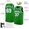 Custom Grass Green White-Light Blue Authentic Basketball Jersey