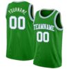 Custom Grass Green White-Light Blue Authentic Basketball Jersey