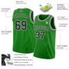 Custom Grass Green Black-White Authentic Basketball Jersey