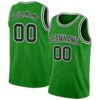 Custom Grass Green Black-White Authentic Basketball Jersey