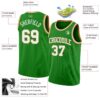 Custom Grass Green White-Old Gold Authentic Basketball Jersey