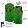 Custom Grass Green Black-Old Gold Authentic Basketball Jersey