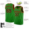 Custom Grass Green Black-Orange Authentic Basketball Jersey
