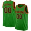 Custom Grass Green Black-Orange Authentic Basketball Jersey