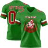 Custom Grass Green Red-White Authentic Football Jersey