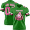 Custom Grass Green Pink-White Authentic Football Jersey