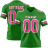 Custom Grass Green Pink-White Authentic Football Jersey