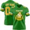 GrassGreen0075-1 Custom Grass Green Gold-White Authentic Football Jersey