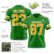 GrassGreen0075-2 Custom Grass Green Gold-White Authentic Football Jersey
