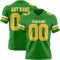 GrassGreen0075 Custom Grass Green Gold-White Authentic Football Jersey