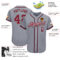 Custom Gray Crimson-Black Authentic Baseball Jersey
