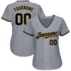 Custom Gray Black-Old Gold Authentic Baseball Jersey