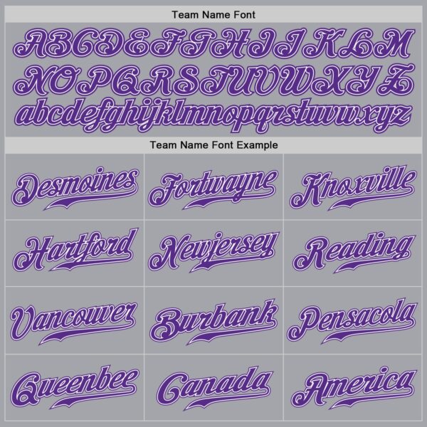 Custom Gray White-Purple Authentic Baseball Jersey