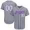 Custom Gray White-Purple Authentic Baseball Jersey