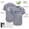 Custom Gray White-Navy Authentic Baseball Jersey