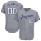 Custom Gray White-Navy Authentic Baseball Jersey